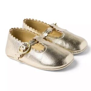 Janie and Jack Metallic Gold Baby Shoes